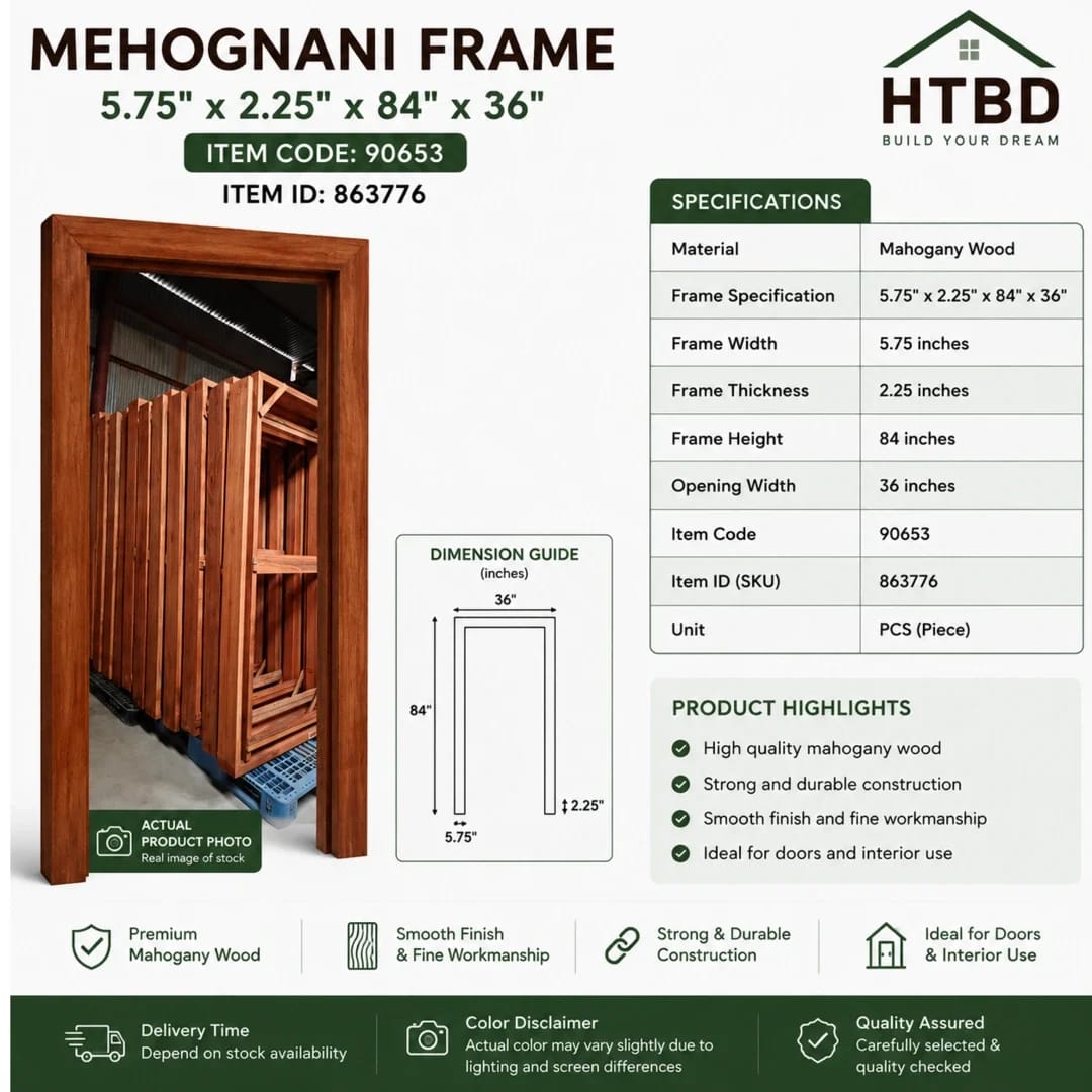 RFL - Mehognani Frame (5.75x2.25x84x36) 90653 - construction material - buy online Bangladesh