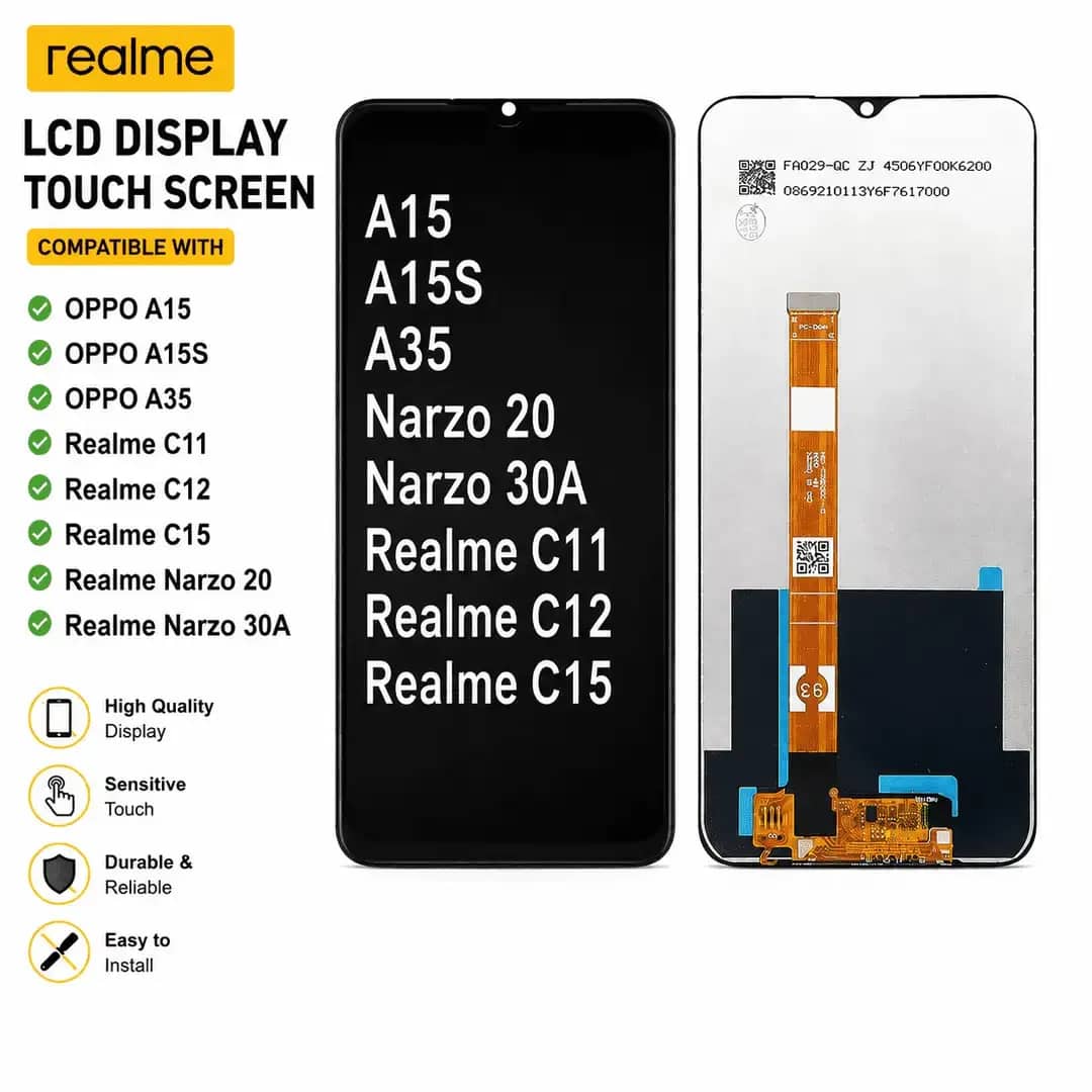 OPPO A15 / A15S / A35 / Realme C11 / C12 / C15 / Narzo 20 / Narzo 30A LCD Display Touch Screen Combo Realme - OPPO A15 / A15S / A35 / Realme C11 / C12 / C15 / Narzo 20 / Narzo 30A LCD Display Touch Screen Combo - Mobile Repair and Software - buy online Bangladesh