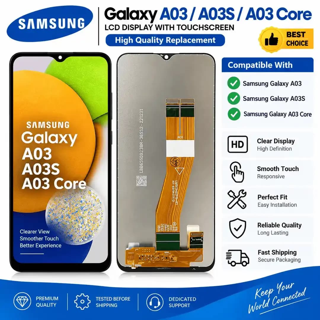Samsung A03 A03S A03 Core LCD Display with Touchscreen Samsung A03 A03S A03 Core LCD Display with Touchscreen - Mobile Repair and Software - buy online Bangladesh