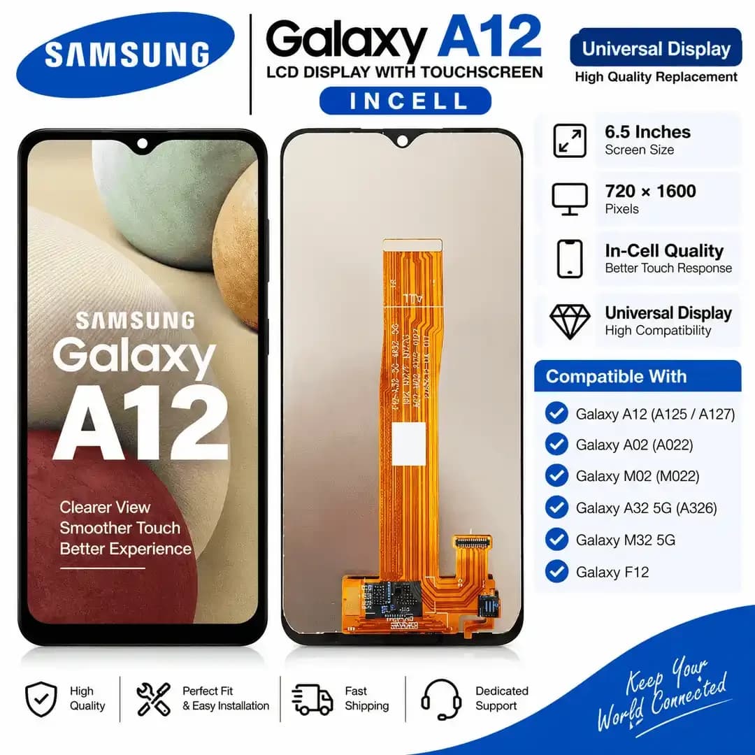 Samsung Galaxy A12 INCELL LCD Display with Touchscreen Samsung Galaxy A12 INCELL LCD Display with Touchscreen - Mobile Repair and Software - buy online Bangladesh