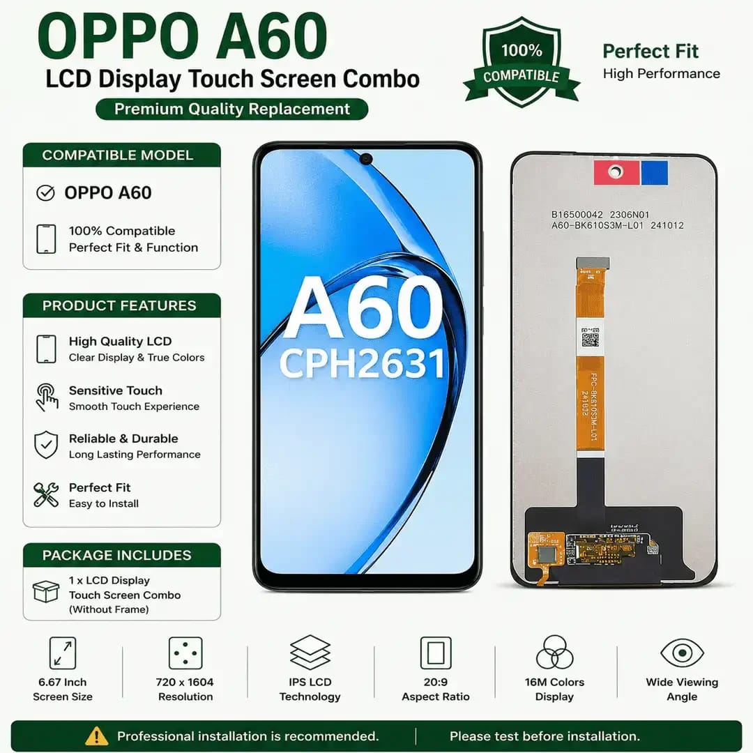OPPO A60 LCD Display Touch Screen Combo OPPO - OPPO A60 LCD Display Touch Screen Combo - Mobile Repair and Software - buy online Bangladesh