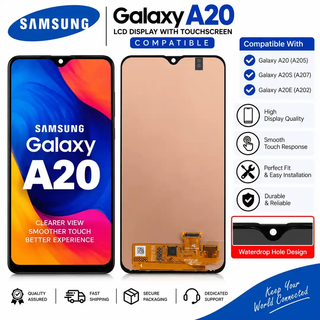 Samsung Galaxy A20 LCD Display with Touchscreen compatible with A20 A205, A20S A207 and A20E A202