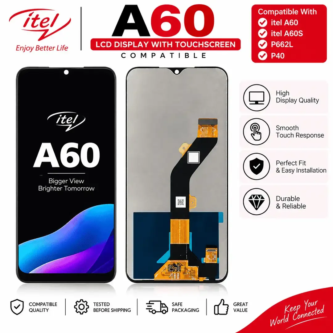 itel A60 LCD Display with Touchscreen compatible with itel A60, A60S, P662L and P40